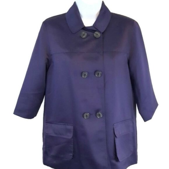 Simply Vera Vera Wang Purple Half Sleeve Button Front Dressy Jacket Womens Small - Picture 12 of 12